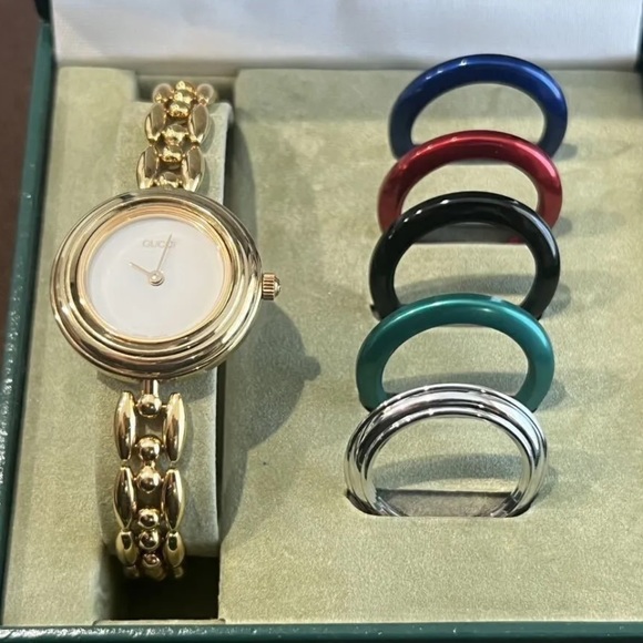 Gucci Metallic Vintage Watch Bracelet 14k gold plated SWISS MADE QUARTZ - Picture 6 of 11